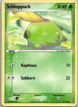 Pokémon-Karte Schluppuck 51/106 EX Smaragd