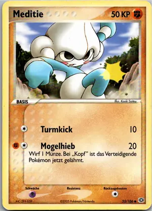 Pokémon-Karte Meditie 55/106 EX Smaragd