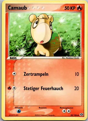 Pokémon-Karte Camaub 58/106 EX Smaragd