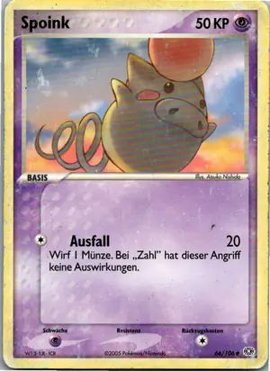 Pokémon-Karte Spoink 66/106 EX Smaragd