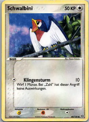 Pokémon-Karte Schwalbini 68/106 EX Smaragd