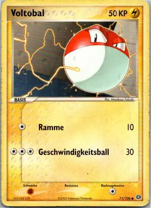 Pokémon-Karte Voltobal 71/106 EX Smaragd