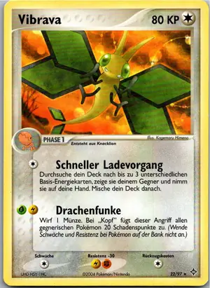 Pokémon-Karte Vibrava 22/97 EX Drache