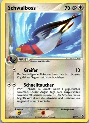 Pokémon-Karte Schwalboss 45/97 EX Drache
