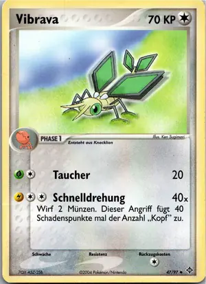 Pokémon-Karte Vibrava 47/97 EX Drache