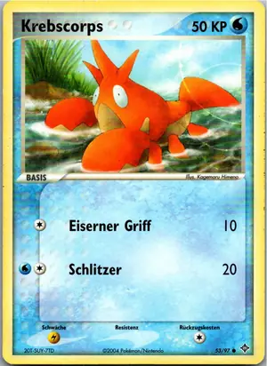 Pokémon-Karte Krebscorps 53/97 EX Drache