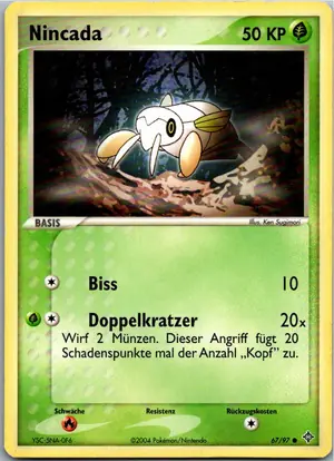 Pokémon-Karte Nincada 67/97 EX Drache