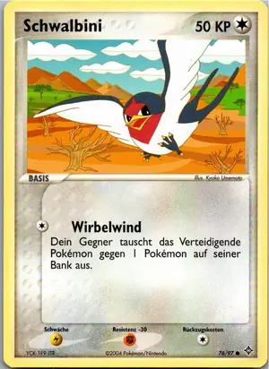 Pokémon-Karte Schwalbini 76/97 EX Drache