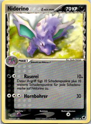 Pokémon-Karte Nidorino 35/101 EX Dragon Frontiers