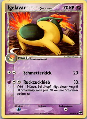 Pokémon-Karte Igelavar 36/101 EX Dragon Frontiers