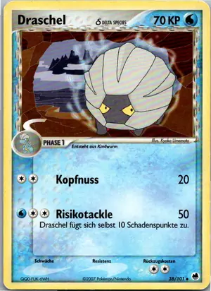 Pokémon-Karte Draschel 38/101 EX Dragon Frontiers