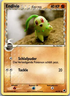 Pokémon-Karte Endivie 44/107 EX Dragon Frontiers