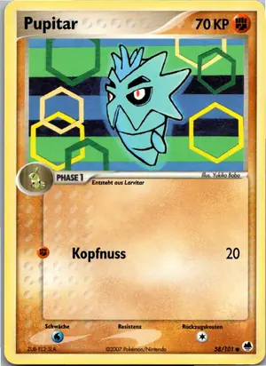 Pokémon-Karte Pupitar 58/101 EX Dragon Frontiers