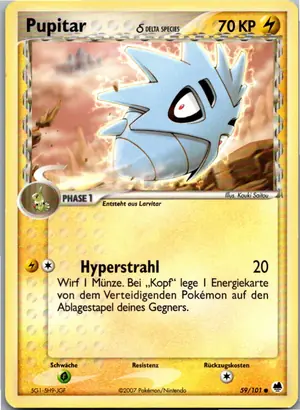 Pokémon-Karte Pupitar 59/101 EX Dragon Frontiers