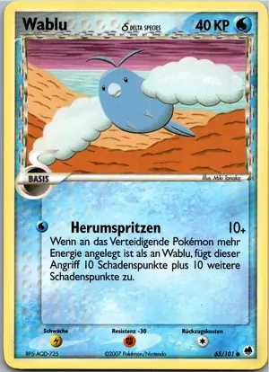 Pokémon-Karte Wablu 65/101 EX Dragon Frontiers