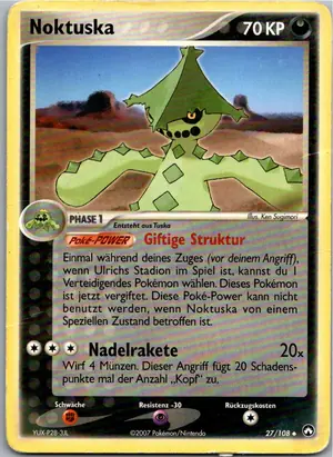 Pokémon-Karte Noktuska 27/108 EX Power Keepers