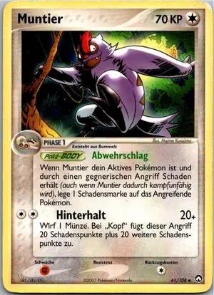 Pokémon-Karte Muntier 41/108 EX Power Keepers