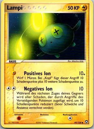 Pokémon-Karte Lampi 49/108 EX Power Keepers
