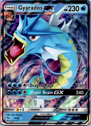 Pokémon-Karte Gyarados GX Garados GX 16/68 Verborgenes Schicksal