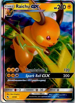 Pokémon-Karte Raichu GX 20/68 Verborgenes Schicksal