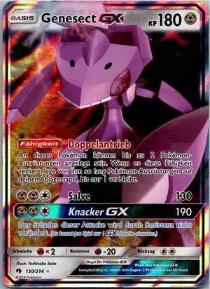Pokémon-Karte Genesect GX 130/214 Echo des Donners