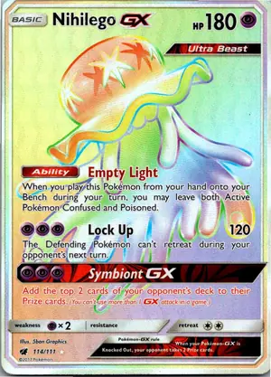 Pokémon-Karte Nihilego GX Anego GX 114/111 Aufziehen der Sturmröte