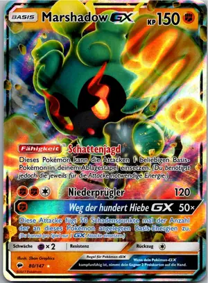 Pokémon-Karte Marshadow GX 80/147 Nacht in Flammen