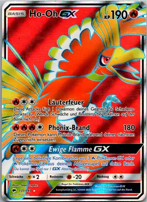 Pokémon-Karte Ho-Oh GX 131/147 Nacht in Flammen
