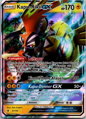 Pokémon-Karte Kapu-Riki GX 47/145 Stunde der Wächter