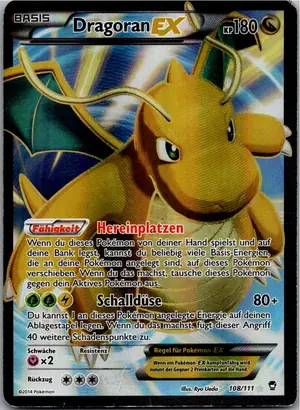 Pokémon-Karte Dragoran EX 108/111 Fliegende Fäuste