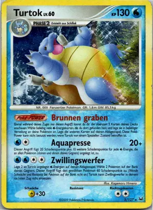 Pokémon-Karte Turtok 2/127 Platin