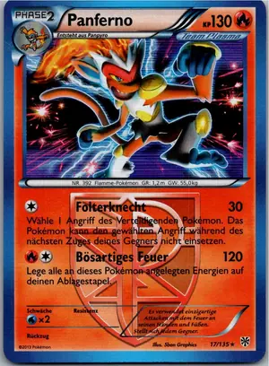Pokémon-Karte Panferno 17/135 Plasma-Sturm