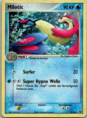 Pokémon-Karte Milotic 8/106 EX Smaragd