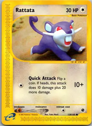 Pokémon-Karte Rattata Rattfratz 128/165 Expedition