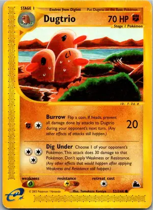 Pokémon-Karte Dugtrio Digdri 52/144 Skyridge