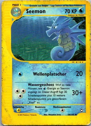 Pokémon-Karte Seemon 58/147 Aquapolis