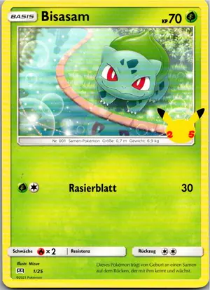 Pokémon-Karte Bisasam 1/25 McDonald's Collection 2021