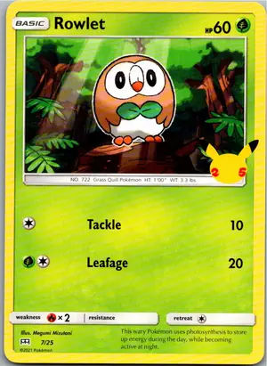 Pokémon-Karte Rowlet Bauz 7/25 McDonald's Collection 2021