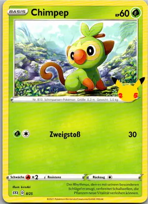 Pokémon-Karte Chimpep 8/25 McDonald's Collection 2021