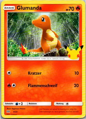 Pokémon-Karte Glumanda 9/25 McDonald's Collection 2021