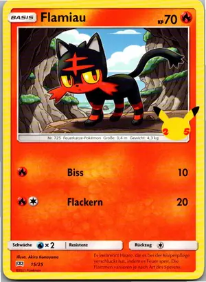 Pokémon-Karte Flamiau 15/25 McDonald's Collection 2021