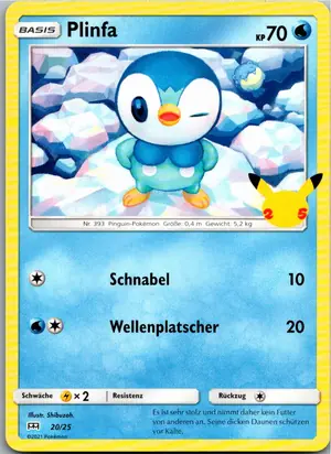 Pokémon-Karte Plinfa 20/25 McDonald's Collection 2021