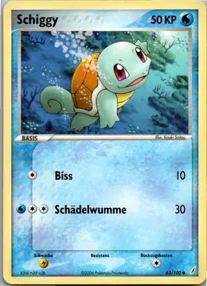 Pokémon-Karte Schiggy 63/100 EX Crystal Guardians