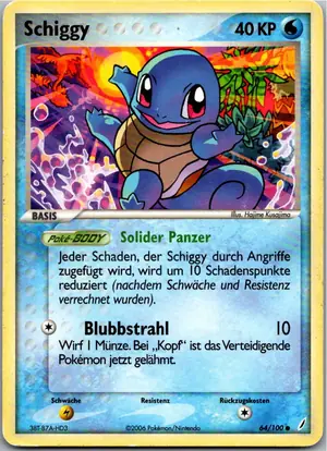 Pokémon-Karte Schiggy 64/100 EX Crystal Guardians