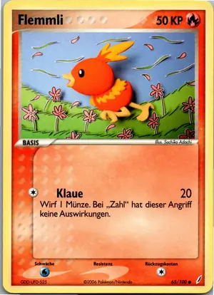Pokémon-Karte Flemmli 65/100 EX Crystal Guardians