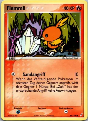 Pokémon-Karte Flemmli 66/100 EX Crystal Guardians