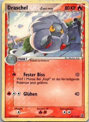 Pokémon-Karte Draschel 53/113 EX Delta Species