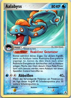 Pokémon-Karte Aalabyss 18/92 EX Legend Maker