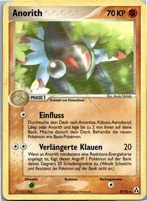 Pokémon-Karte Anorith 29/92 EX Legend Maker
