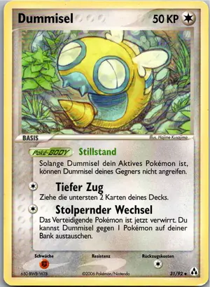 Pokémon-Karte Dummisel 31/92 EX Legend Maker